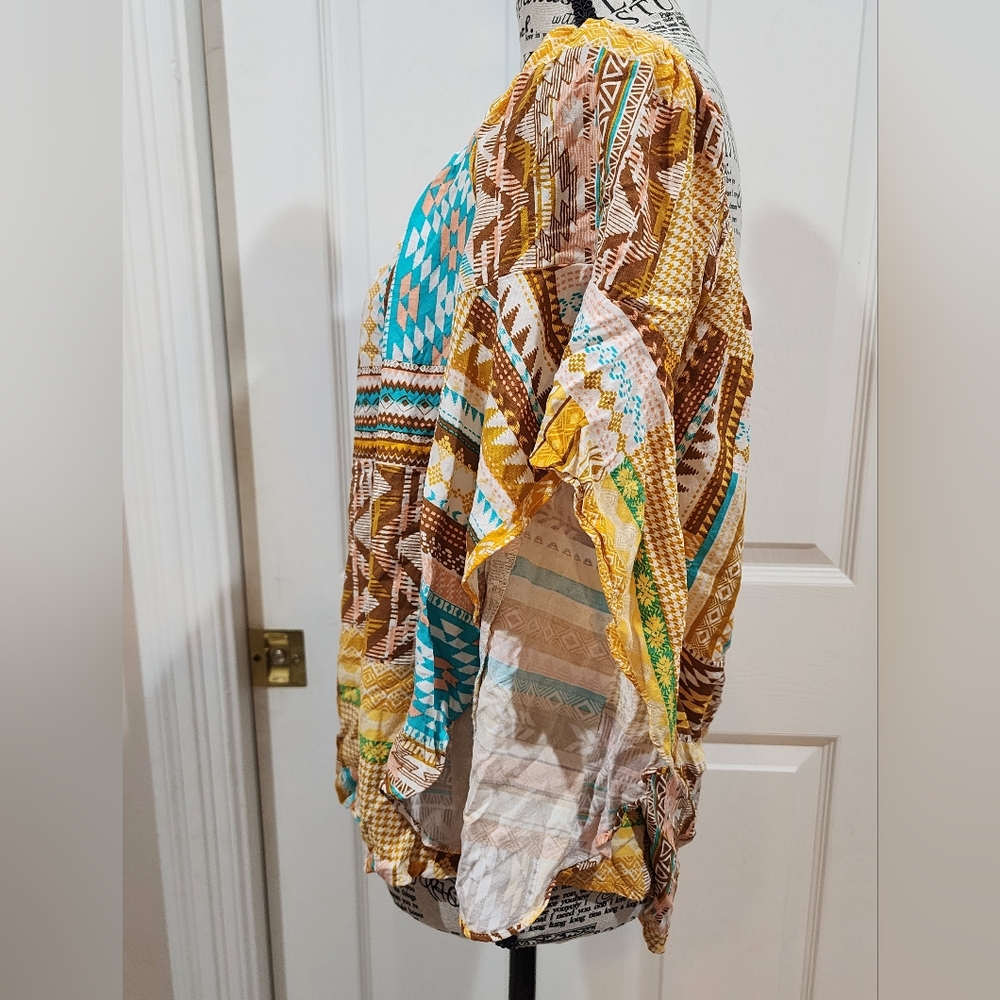 Savanna Jane Multicolor Patchwork Blouse - image 4
